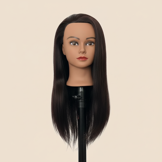 Mannequin Head 22inches 100% Synthetic Hair Traininghead Styling Head Braid Hair Dolls Head for Practicing Cornrows and Braids