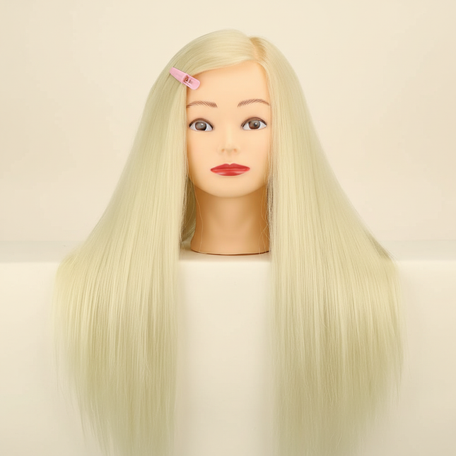 Cosmetology Mannequin Head With 25” 80% Real Hair For Braiding Hair Styling Training Head With Gift Hairdressing Salon Display