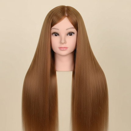 New Female Mannequin Training Doll Head With 70% Real Hair For Hairsyles Hairdressing Cosmetology Dolls Head With Stand Tripod