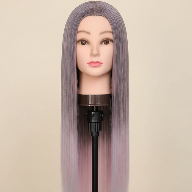 Colorful  28" Mannequin Head Hair Styling Training Braiding Manikin Cosmetology Synthetic Hair For Hairdresser,Free Clamp Hold