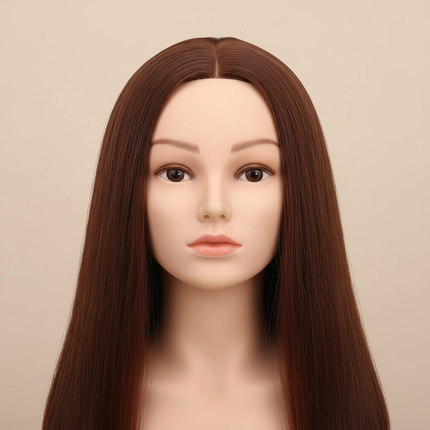 Realistic Female Doll Head Height 19Cm Small Mannequin Head With Makeup For Beginners To Practice Hair Styling With Wig Stand