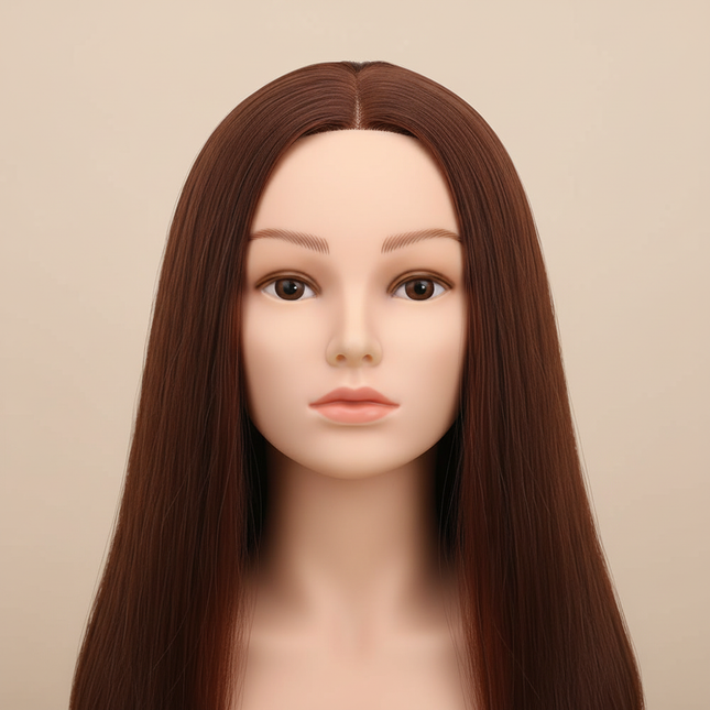 Realistic Female Doll Head Height 19Cm Small Mannequin Head With Makeup For Beginners To Practice Hair Styling With Wig Stand