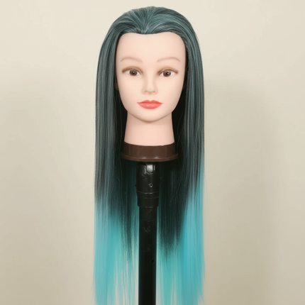 Colorful  28" Mannequin Head Hair Styling Training Braiding Manikin Cosmetology Synthetic Hair For Hairdresser,Free Clamp Hold