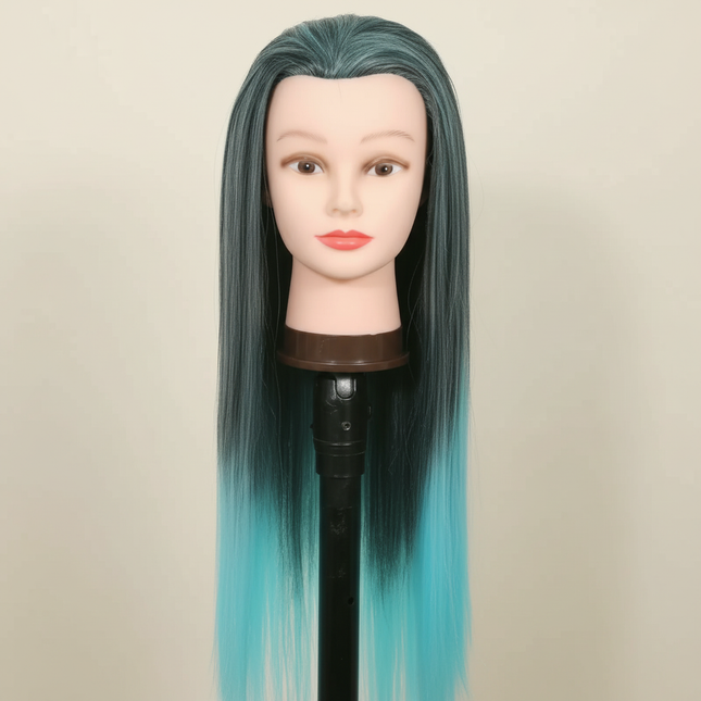 Colorful  28" Mannequin Head Hair Styling Training Braiding Manikin Cosmetology Synthetic Hair For Hairdresser,Free Clamp Hold