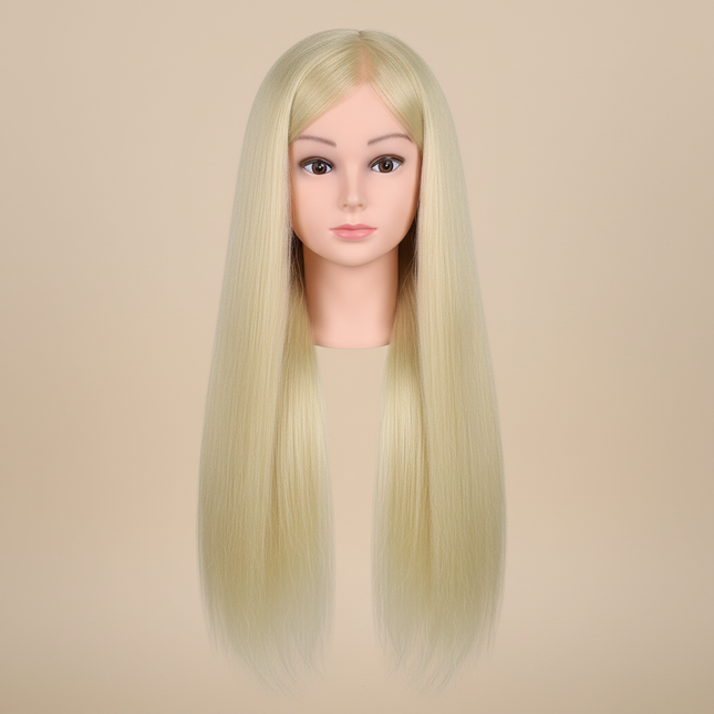 New Female Mannequin Training Doll Head With 70% Real Hair For Hairsyles Hairdressing Cosmetology Dolls Head With Stand Tripod