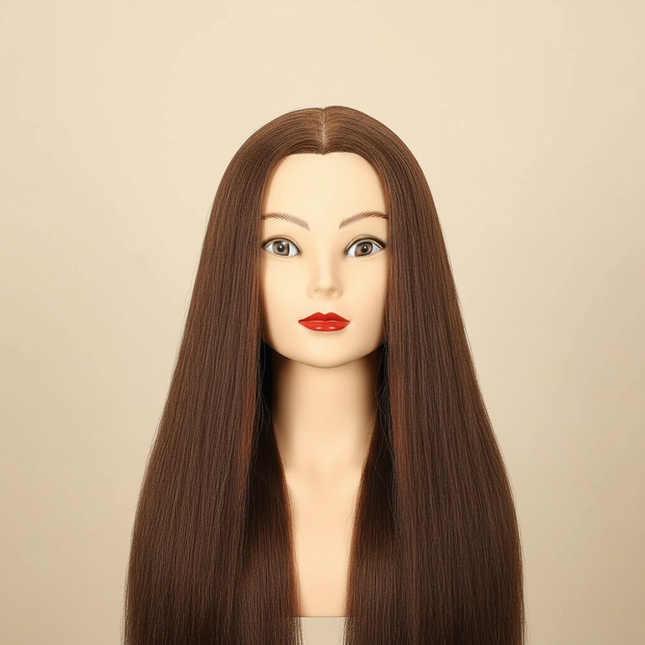 100% Real Human Hair Mannequin Head 22” Cosmetology Doll Head to Practice Hairstyles Manikin Head And Individual Tripod Stand