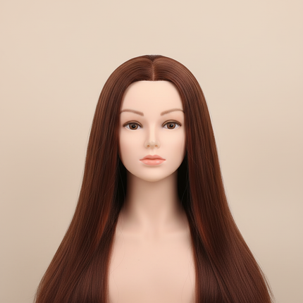 Female Mannequin Head With Synthetic Hair with Adjustable Wig Stand For Manikin Real doll Head Styling Hairdresser Training Head