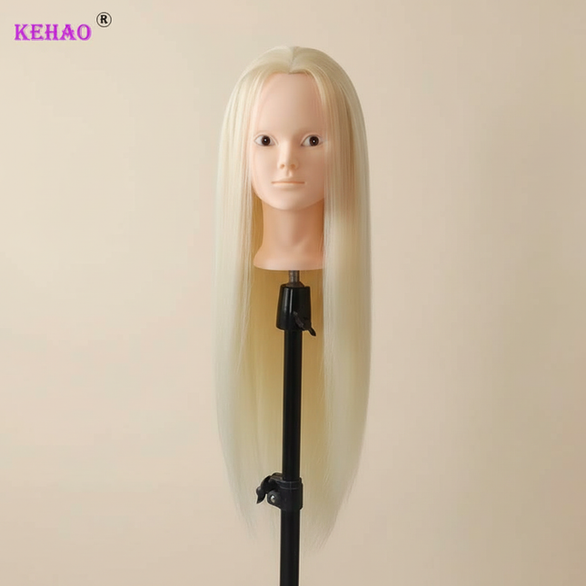 Training Head Kit For Hairstyles Mannequin Head With 100% Synthetic Hair Dressing Head Doll  With Clamp Wig Stand Tripod
