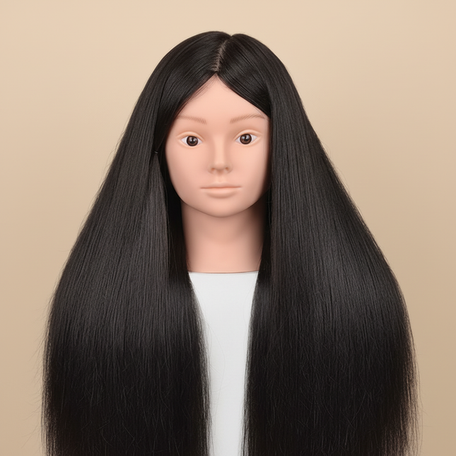 New Female Mannequin Training Doll Head With 70% Real Hair For Hairsyles Hairdressing Cosmetology Dolls Head With Stand Tripod