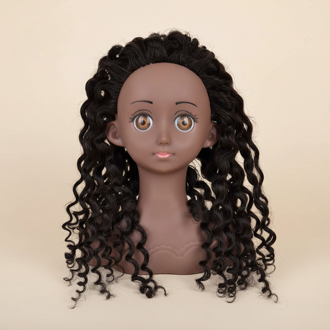 Afro Mannequin Head Model With Synthetic Hair Manikin Head Styling Hairdresser Training Head Doll Head for Braiding Practice