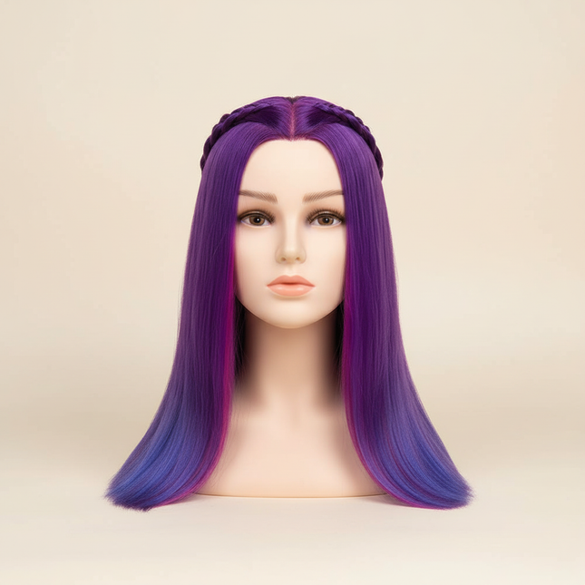 Simnient 70cm Colourful Synthetic Hair For Dolls Tress Mannequin Head For Hairstyles Hairdressing Braiding Training Dummy Doll