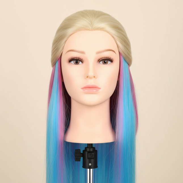 long Synthetic hair Mannequin Head With Adjustable Wig Tripod Stand Holder Model With Manikin Head Styling Hairdresser Training