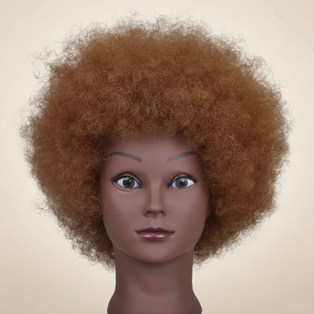 Afro Mannequin Head 8inches 100% Human Hair Traininghead Styling Head Braid Hair Dolls Head for Practicing Cornrows and Braids