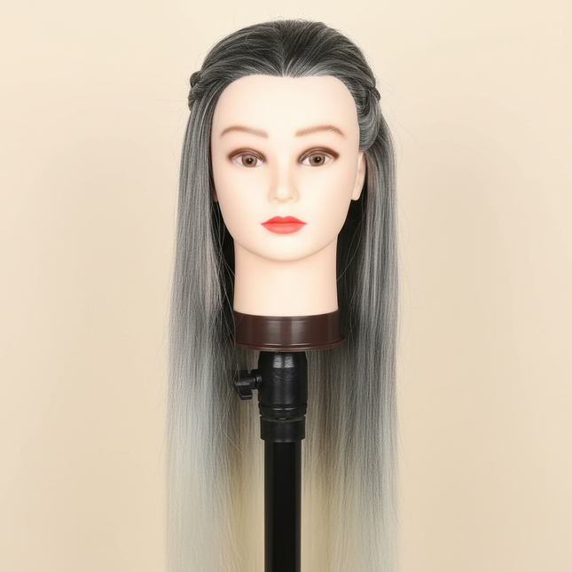 Colorful  28" Mannequin Head Hair Styling Training Braiding Manikin Cosmetology Synthetic Hair For Hairdresser,Free Clamp Hold