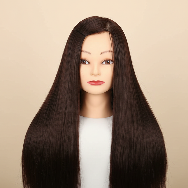 New 70CM Mannequin Heads With Synthetic Hair For Hair Training Styling Solon Hairdresser Dummy Doll Heads For Practice Hairstyle