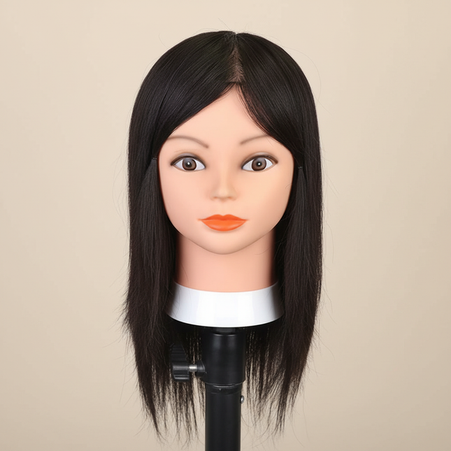 Long Hair Mannequin Head with Human Hair Hairdresser Practice Training Head Cosmetology Manikin Doll Head And Wig Stand Tripod