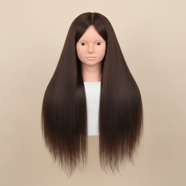 New Female Mannequin Training Doll Head With 70% Real Hair For Hairsyles Hairdressing Cosmetology Dolls Head With Stand Tripod