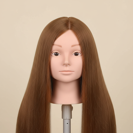 New Female Mannequin Training Doll Head With 70% Real Hair For Hairsyles Hairdressing Cosmetology Dolls Head With Stand Tripod