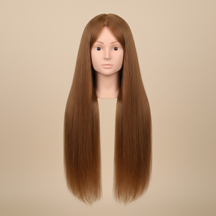 New Female Mannequin Training Doll Head With 70% Real Hair For Hairsyles Hairdressing Cosmetology Dolls Head With Stand Tripod