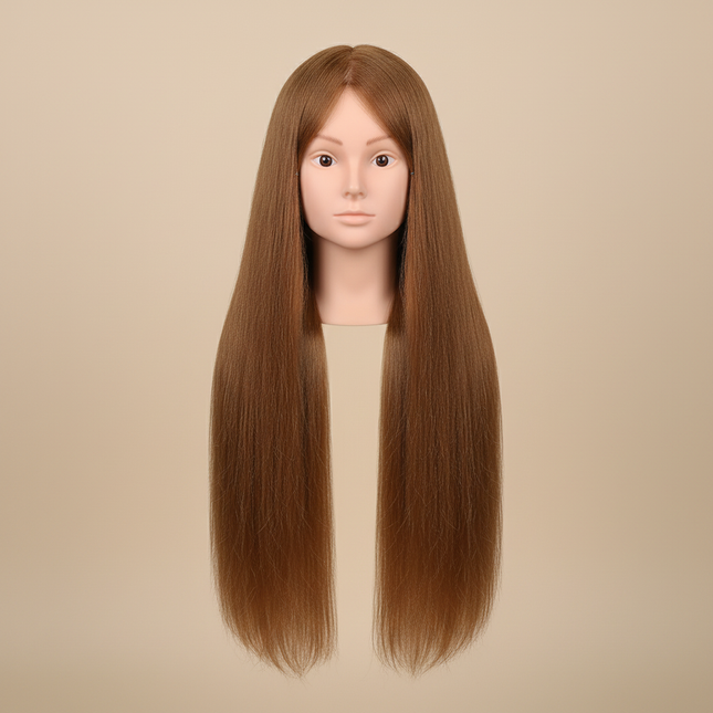New Female Mannequin Training Doll Head With 70% Real Hair For Hairsyles Hairdressing Cosmetology Dolls Head With Stand Tripod