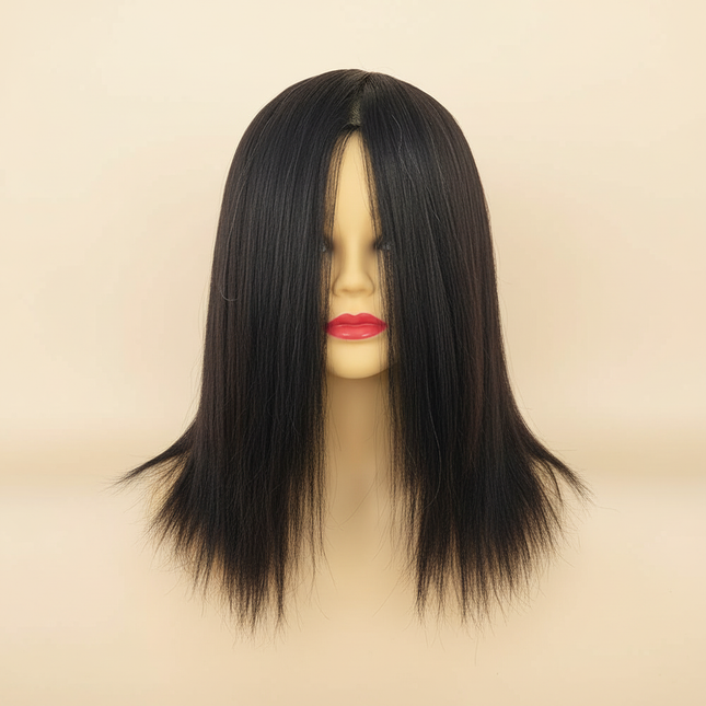100% Human Hair Mannequin Head Natural Black Color Practice Training Model For Hairdresser Professional Can Be Ironed MUXI IDO