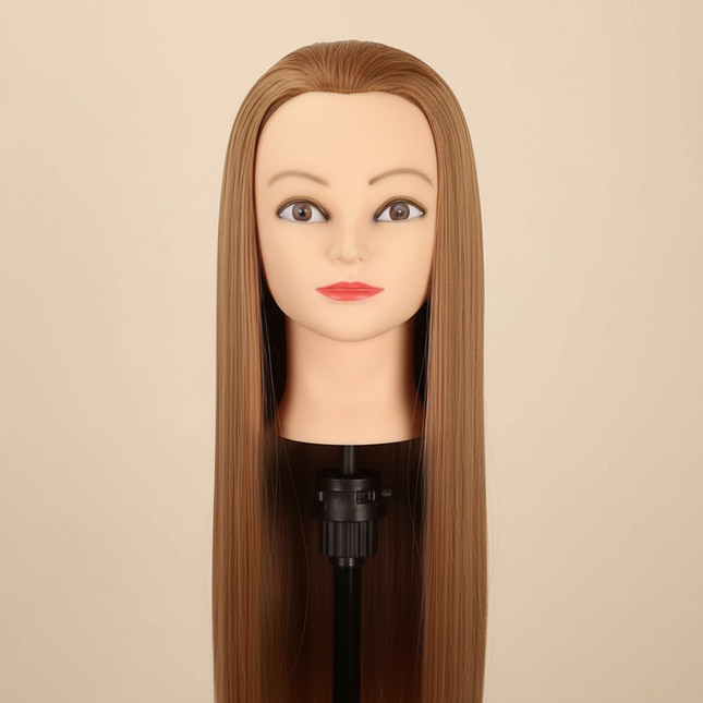 Stylish Mannequin Head set with Clamp Stand and Braiding Kit- Unisex Professional Hair Stylist Training Tool, Glossy Finish