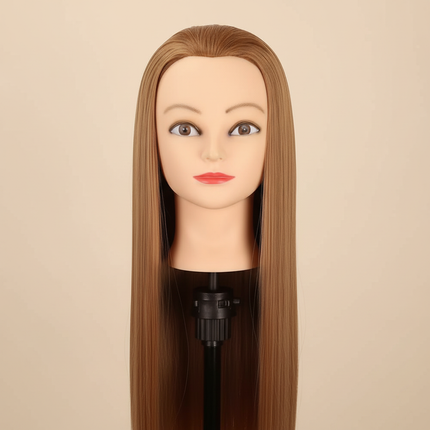 Stylish Mannequin Head set with Clamp Stand and Braiding Kit- Unisex Professional Hair Stylist Training Tool, Glossy Finish