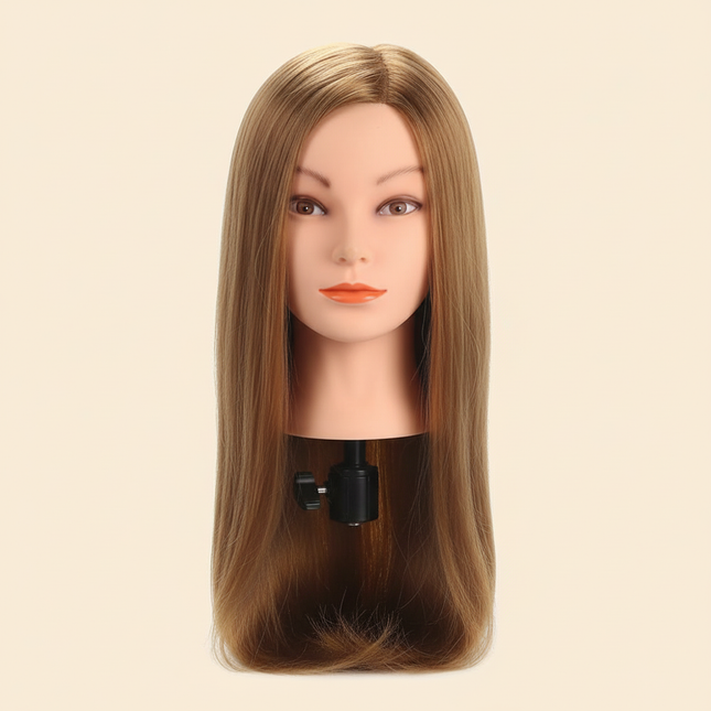 80% Real Hair Mannequin Head Training Head Cosmetology Doll Head Manikin Practice Head Hairdresser With Free Clamp Holder Female