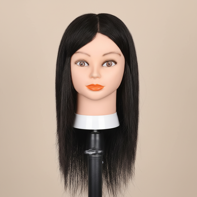 Long Hair Mannequin Head with Human Hair Hairdresser Practice Training Head Cosmetology Manikin Doll Head And Wig Stand Tripod