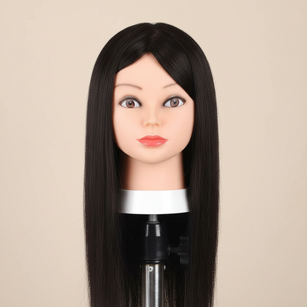 Long Hair Mannequin Head with Human Hair Hairdresser Practice Training Head Cosmetology Manikin Doll Head And Wig Stand Tripod
