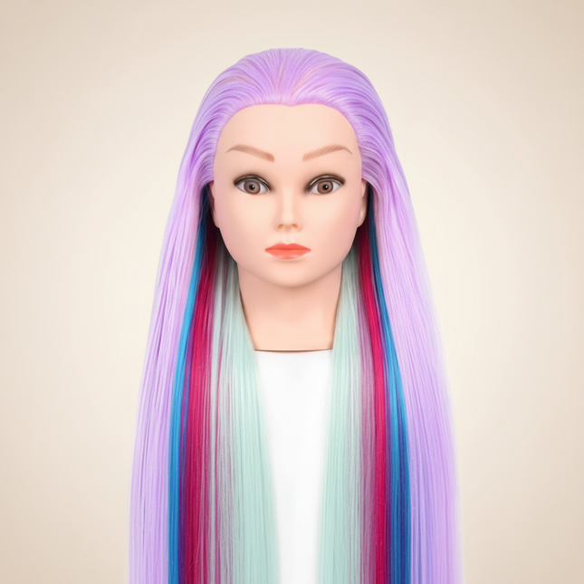 long Synthetic hair Mannequin Head With Adjustable Wig Tripod Stand Holder Model With Manikin Head Styling Hairdresser Training