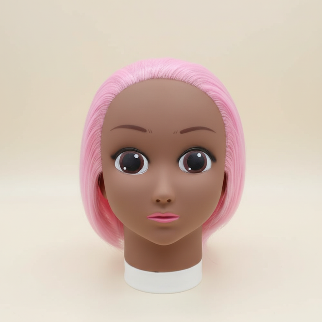 24inch Colorful Mannequin Head Model with Long Synthetic Hair Extensions Brown Training Styling Head Mannequin with stand gift