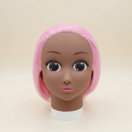 24inch Colorful Mannequin Head Model with Long Synthetic Hair Extensions Brown Training Styling Head Mannequin with stand gift