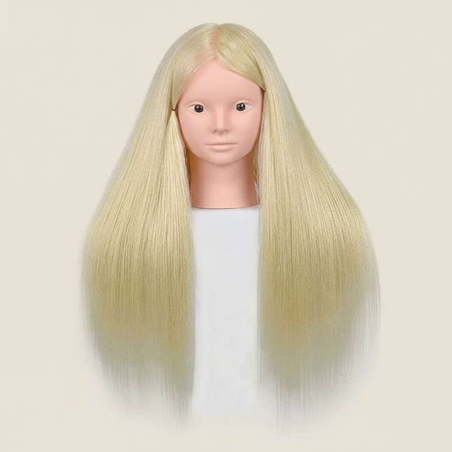 New Female Mannequin Training Doll Head With 70% Real Hair For Hairsyles Hairdressing Cosmetology Dolls Head With Stand Tripod