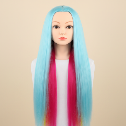 long Synthetic hair Mannequin Head With Adjustable Wig Tripod Stand Holder Model With Manikin Head Styling Hairdresser Training