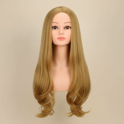 Mannequin Head 100% Synthetic Hair Hairdresser Training Head With Tripod Manikin Cosmetology Doll Head For Braiding Styling