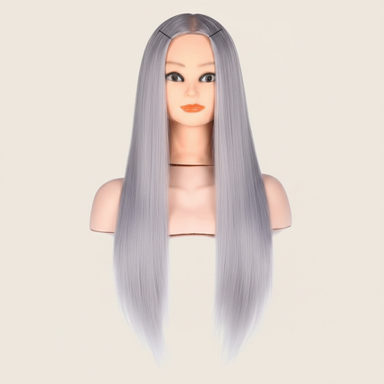 Mannequin Head 100% Synthetic Hair Hairdresser Training Head  Manikin Cosmetology Doll Head For Braiding Styling