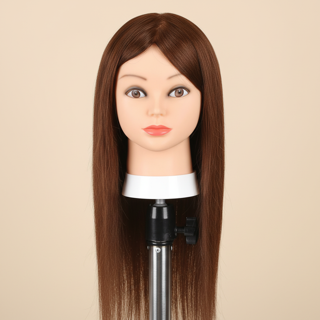 Long Hair Mannequin Head with Human Hair Hairdresser Practice Training Head Cosmetology Manikin Doll Head And Wig Stand Tripod