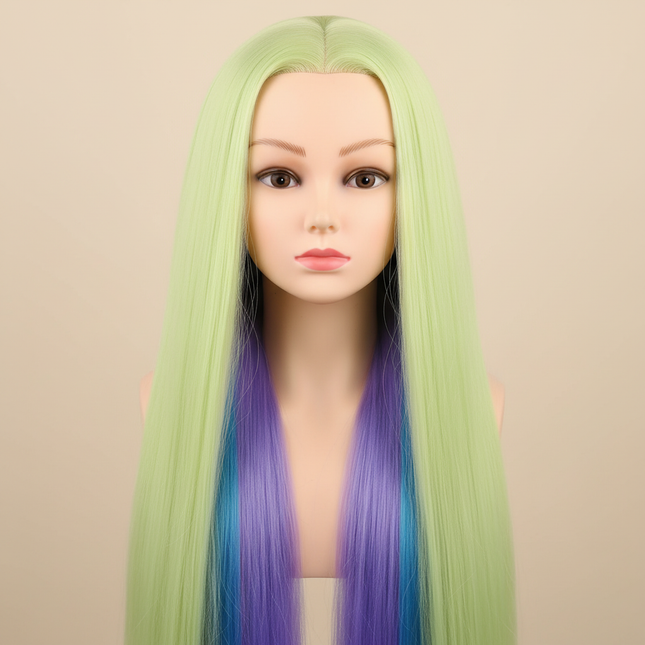 long Synthetic hair Mannequin Head With Adjustable Wig Tripod Stand Holder Model With Manikin Head Styling Hairdresser Training