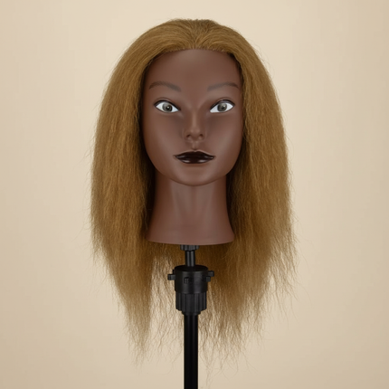 Simnient 16 Inch Mannequin Head 100% Real Human Hair for Cosmetology Manikin Doll Head Hairdresser Hairstylist Training Practice