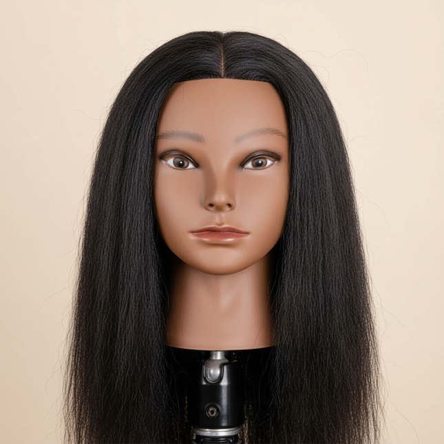 14inches African Mannequin Head With Real Hair Afro Heads Professional Styling Braiding Training Hairart Barber Hairdressing