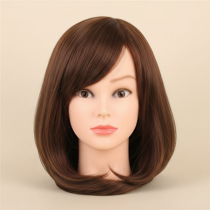 Professional Styling Head Mannequin Hairdresser Human Hair Mix Synthetic Hair Doll Head To Practice Hairstyles Wig Stand Tripod