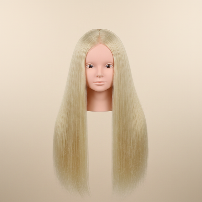 New Female Mannequin Training Doll Head With 70% Real Hair For Hairsyles Hairdressing Cosmetology Dolls Head With Stand Tripod