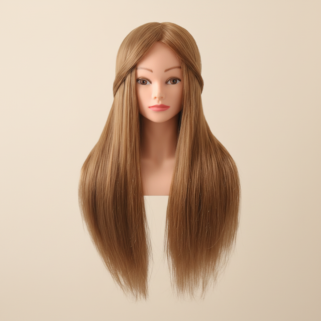 Professional Styling Head Mannequin Hairdresser Human Hair Mix Synthetic Hair Doll Head To Practice Hairstyles Wig Stand Tripod