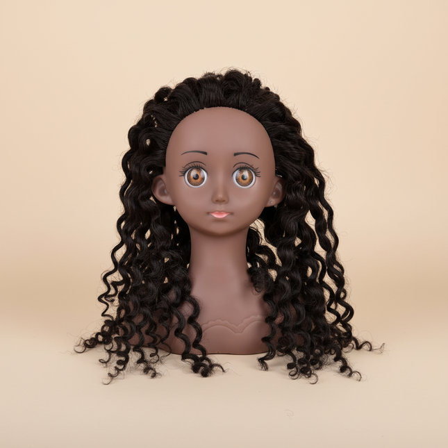 Afro Mannequin Head Model With Synthetic Hair Manikin Head Styling Hairdresser Training Head Doll Head for Braiding Practice