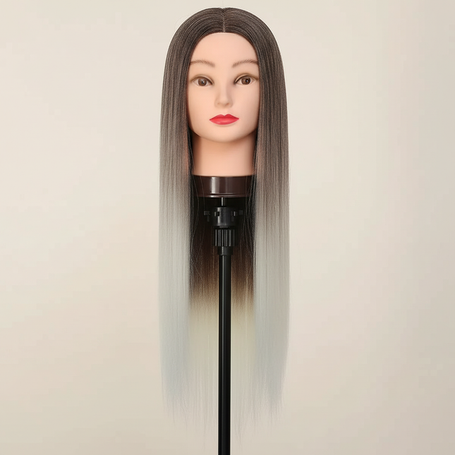 Colorful  28" Mannequin Head Hair Styling Training Braiding Manikin Cosmetology Synthetic Hair For Hairdresser,Free Clamp Hold