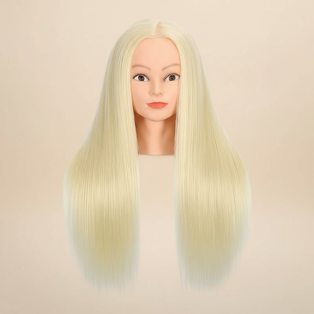 Mannequin Head Human Hair 26"-28" Female 80% Real Hair Mannequin Head Hair Styling Cosmetology  Doll Head for Hairdresser