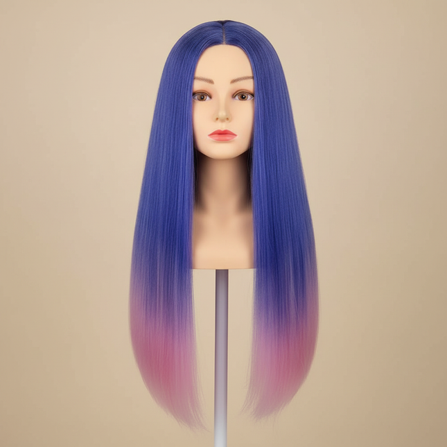 New 70CM Mannequin Heads With Synthetic Hair For Hair Training Styling Solon Hairdresser Dummy Doll Heads For Practice Hairstyle