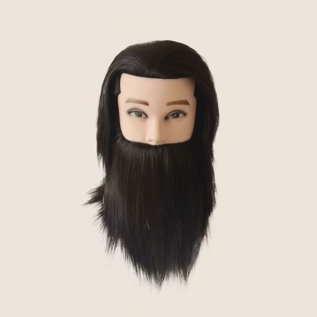 100% Human Hair Male Mannequin Head For Color Bleach Cutting Hairstyle Practice Doll Head for Hair Styling with Clamp
