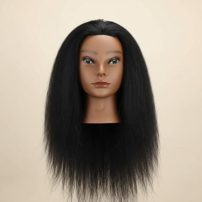 Women African Mannequin Head With Real Hair For Styling Braiding Professional Afro Training Hairdressing Hairart Wigs Head Stand